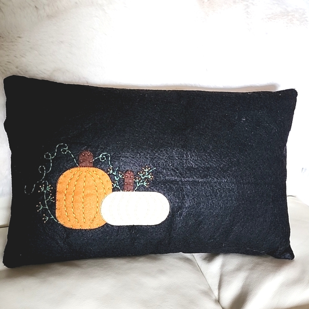 Pillow Fall Decor. New no tags. Embroidered pumpkins.